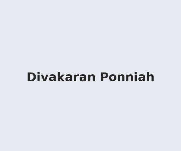 Divakaran Ponniah